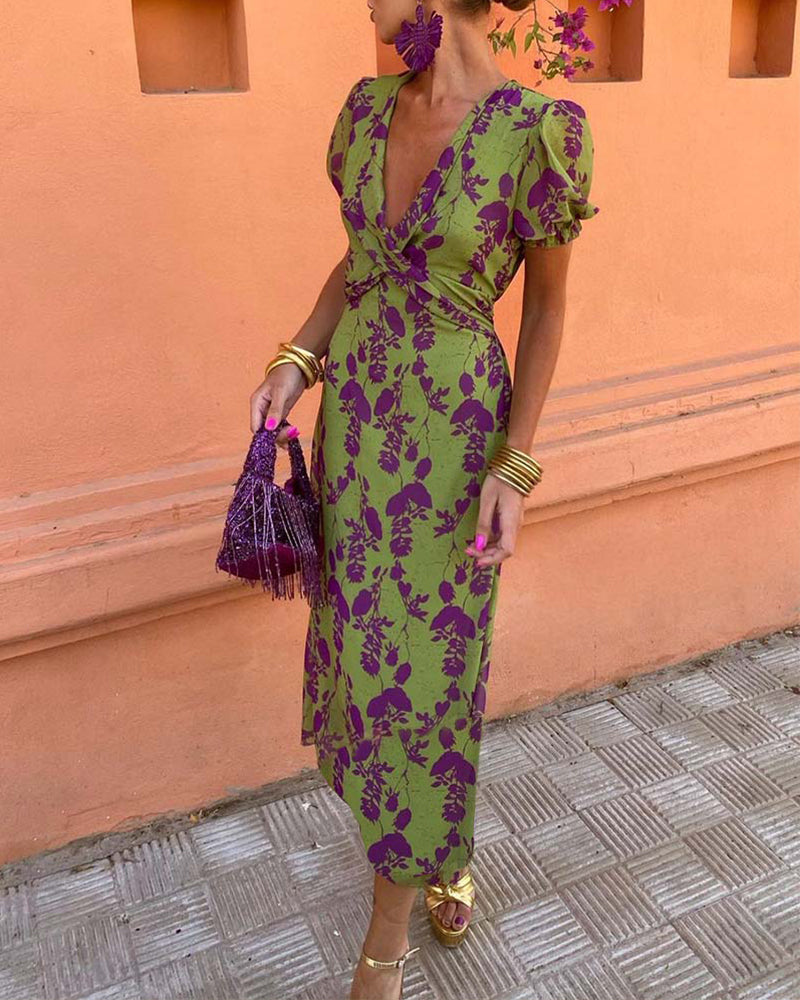Larisa | Vestido elegante con mangas abullonadas