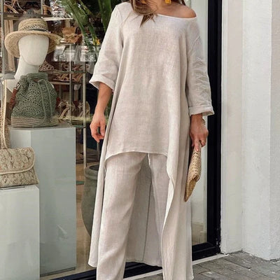 💕Conjunto dos piezas de moda en lino para mujer💃