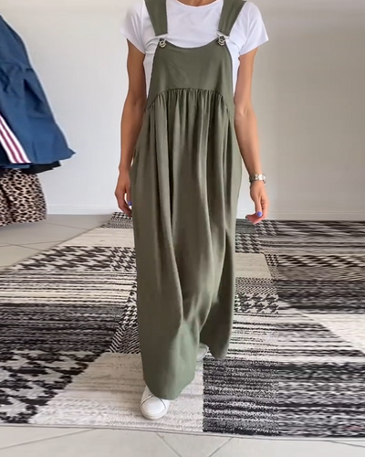 Vestido casual de tirantes en color sólido