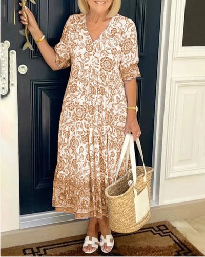 Vestido bohemio con escote en V