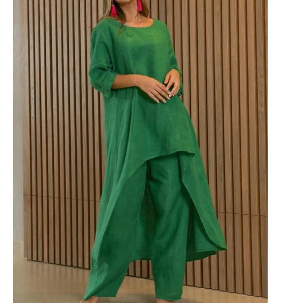 💕Conjunto dos piezas de moda en lino para mujer💃