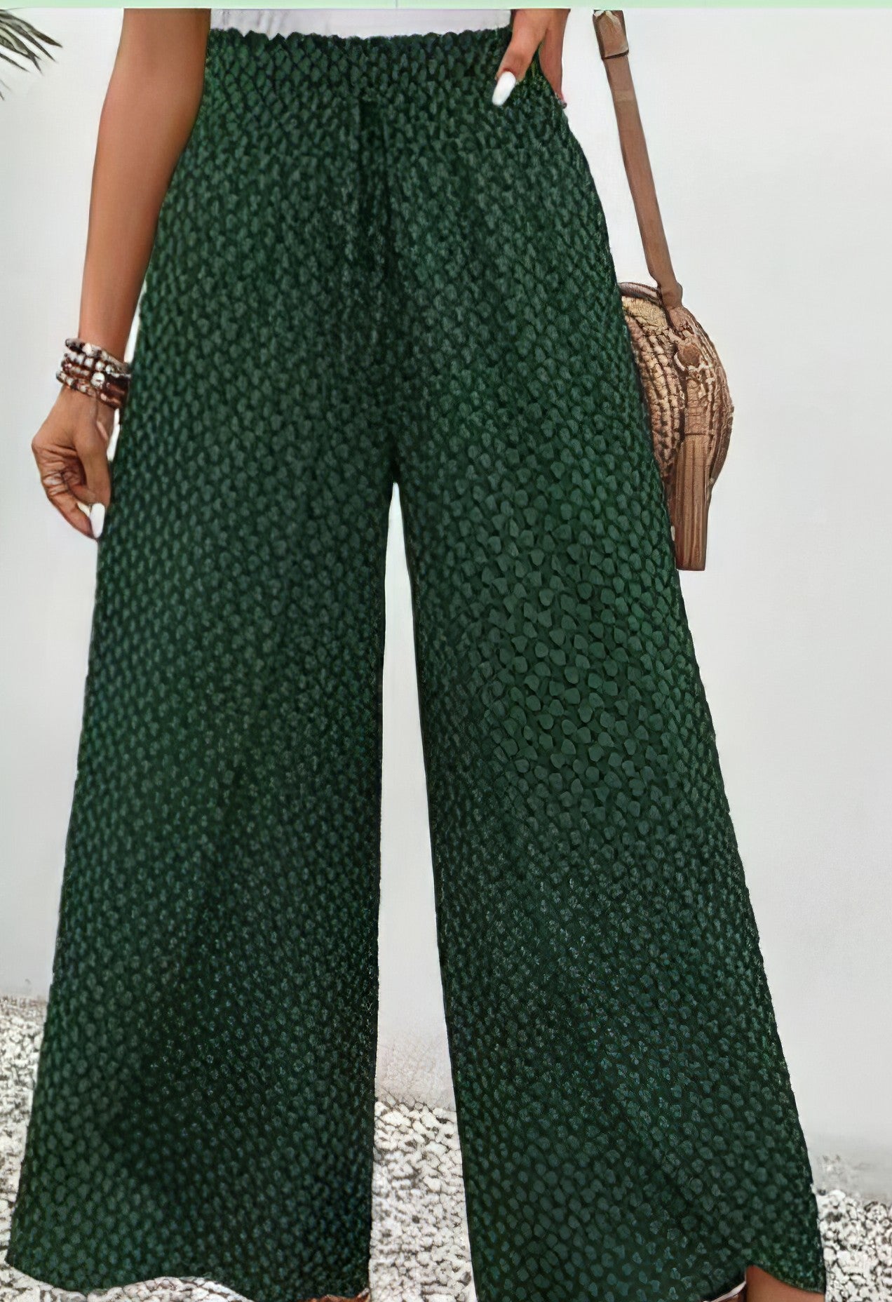 Pantalones con estampado y cinturilla elástica con cordón ajustable