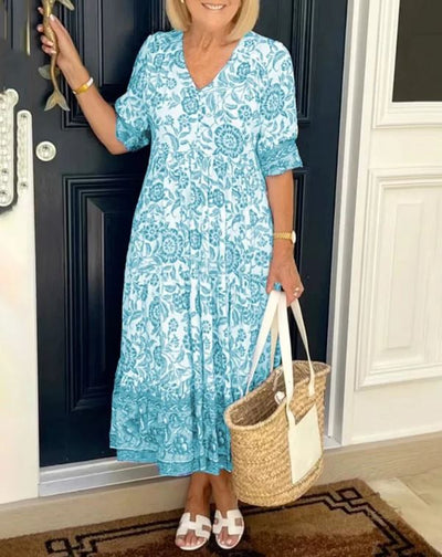 Vestido bohemio con escote en V