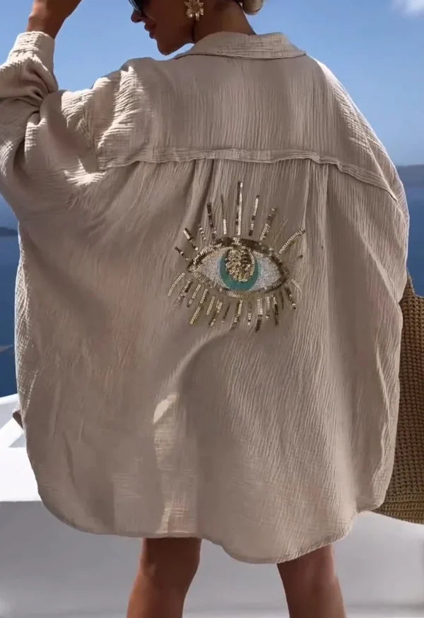 Camisa casual de lentejuelas con cuentas - 💖 ESPECIAL DIA DE LAS MADRES 👩‍🦳