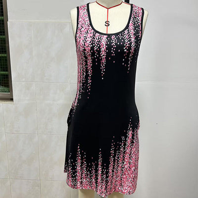 Vestido mini de verano sin mangas con estampado