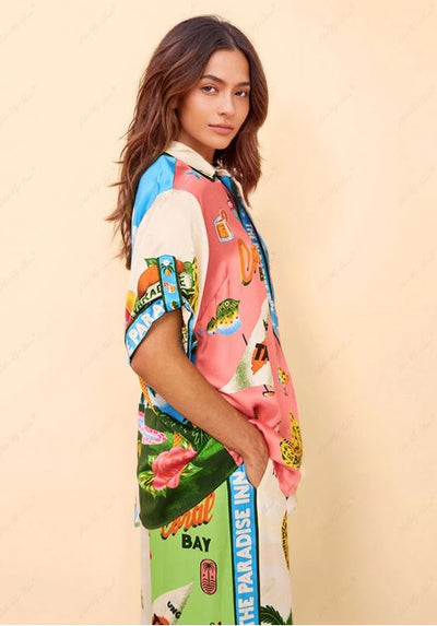 Conjunto de dos piezas impreso estilo verano en Sunny Beach - Top