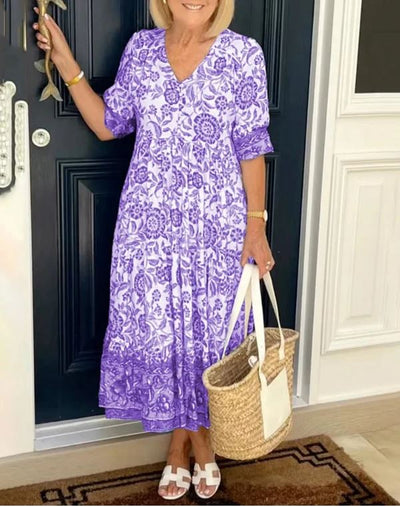 Vestido bohemio con escote en V