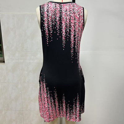 Vestido mini de verano sin mangas con estampado