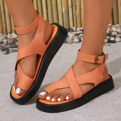 Sandalias para mujer con tobillo ajustable y hebilla cruzada
