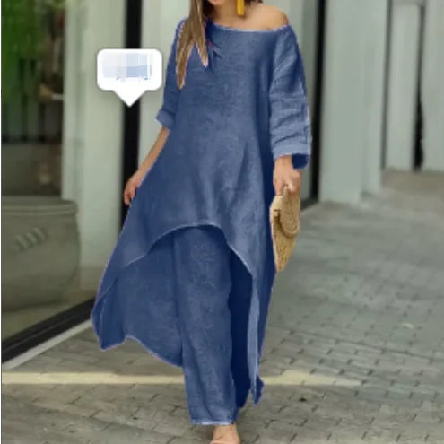 💕Conjunto dos piezas de moda en lino para mujer💃