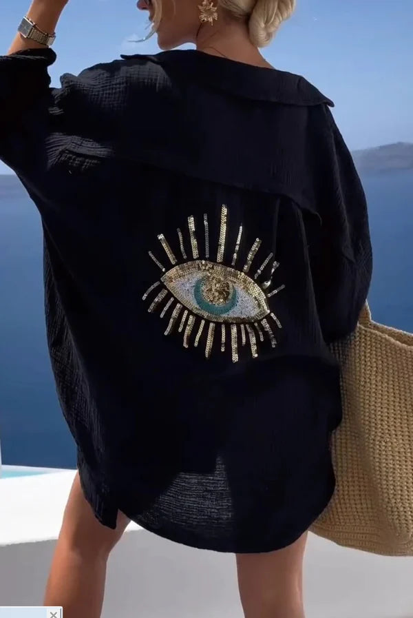 Camisa casual de lentejuelas con cuentas - 💖 ESPECIAL DIA DE LAS MADRES 👩‍🦳