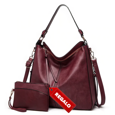 Bolso de mano de cuero suave para mujer + Bandolera gratis