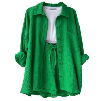 Conjunto de camisa y pantalón corto para mujer