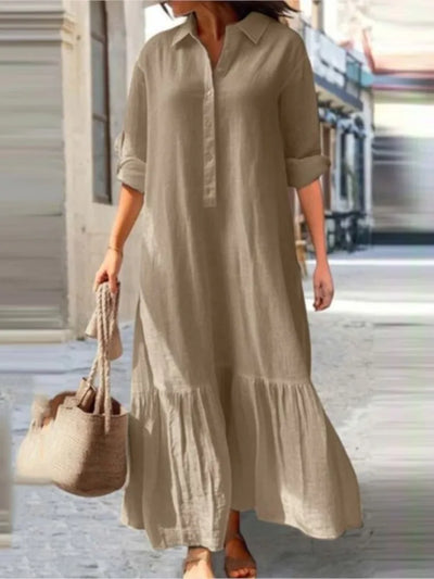 Vestido camisa casual y elegante de manga larga