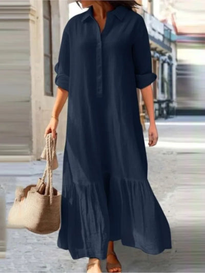 Vestido camisa casual y elegante de manga larga