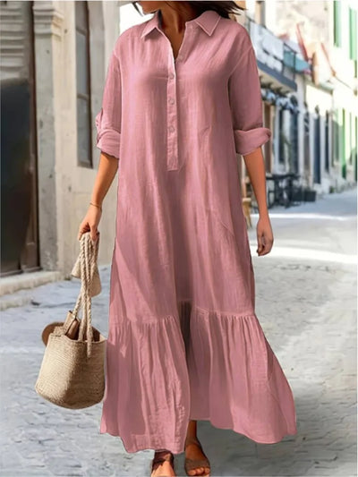 Vestido camisa casual y elegante de manga larga