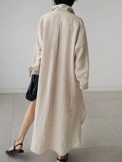 Vestido Camisero Maxi de Algodón para Mujer