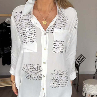 Camisa de manga larga con solapa y estampado de tendencia para mujer - 💖 ESPECIAL DIA DE LAS MADRES 👩‍🦳