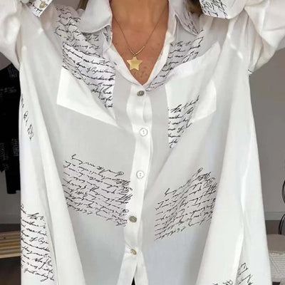 Camisa de manga larga con solapa y estampado de tendencia para mujer - 💖 ESPECIAL DIA DE LAS MADRES 👩‍🦳