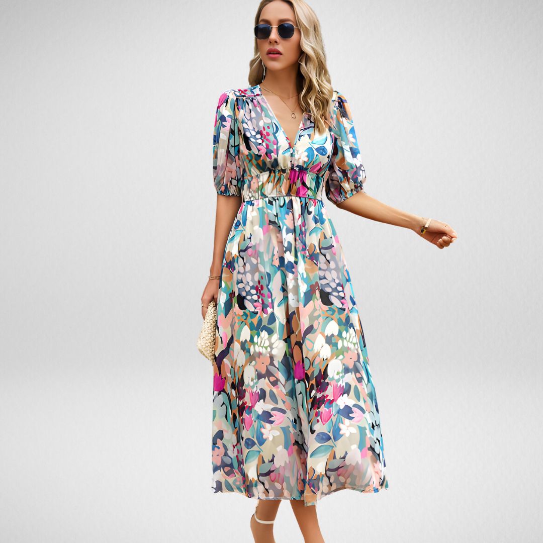Cammie™ | Vestido Midil con Estampado Geométrico