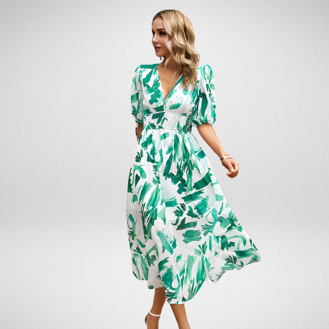 Cammie™ | Vestido Midil con Estampado Geométrico
