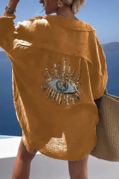 Camisa casual de lentejuelas con cuentas - 💖 ESPECIAL DIA DE LAS MADRES 👩‍🦳