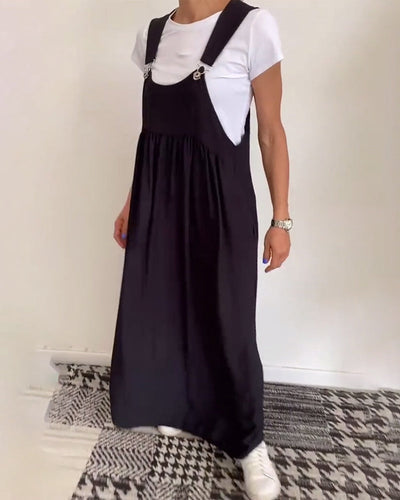 Vestido casual de tirantes en color sólido