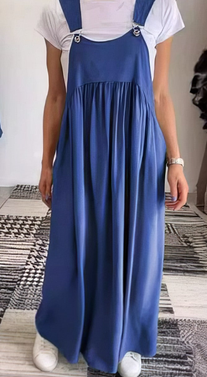 Vestido casual de tirantes en color sólido
