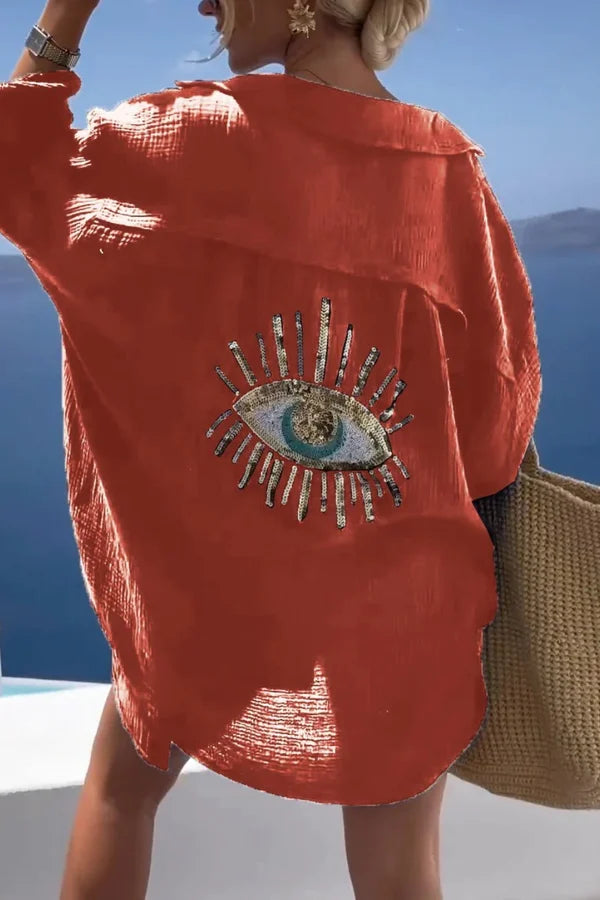 Camisa casual de lentejuelas con cuentas - 💖 ESPECIAL DIA DE LAS MADRES 👩‍🦳