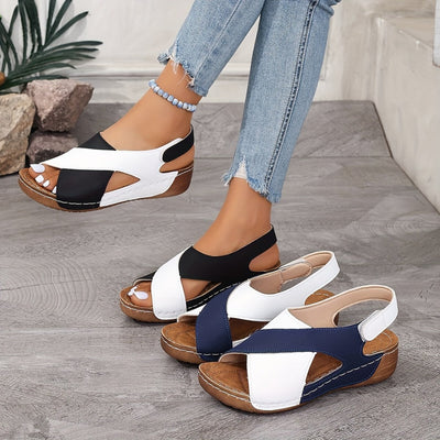 Sandalias ortopédicas ultra cómodas con tacón inclinado para mujer