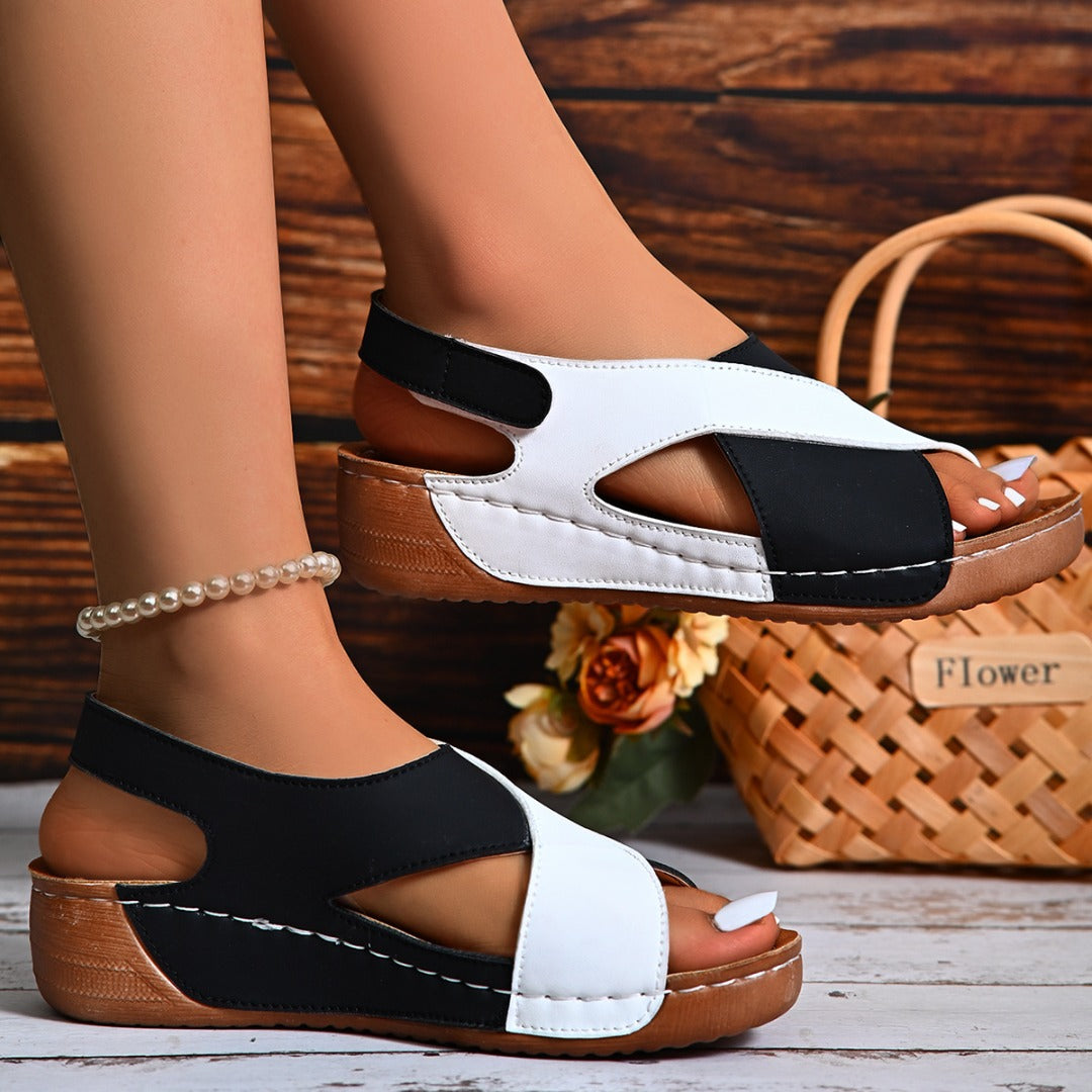 Sandalias ortopédicas ultra cómodas con tacón inclinado para mujer