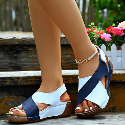 Sandalias ortopédicas ultra cómodas con tacón inclinado para mujer