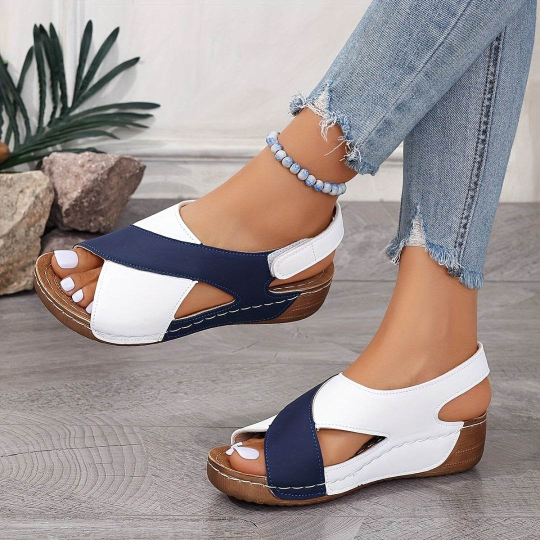 Sandalias ortopédicas ultra cómodas con tacón inclinado para mujer