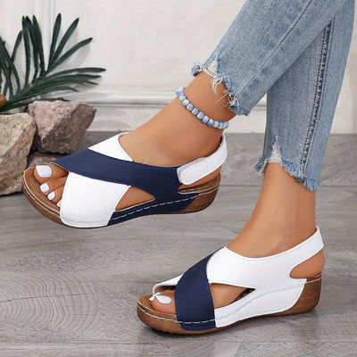 Sandalias ortopédicas ultra cómodas con tacón inclinado para mujer