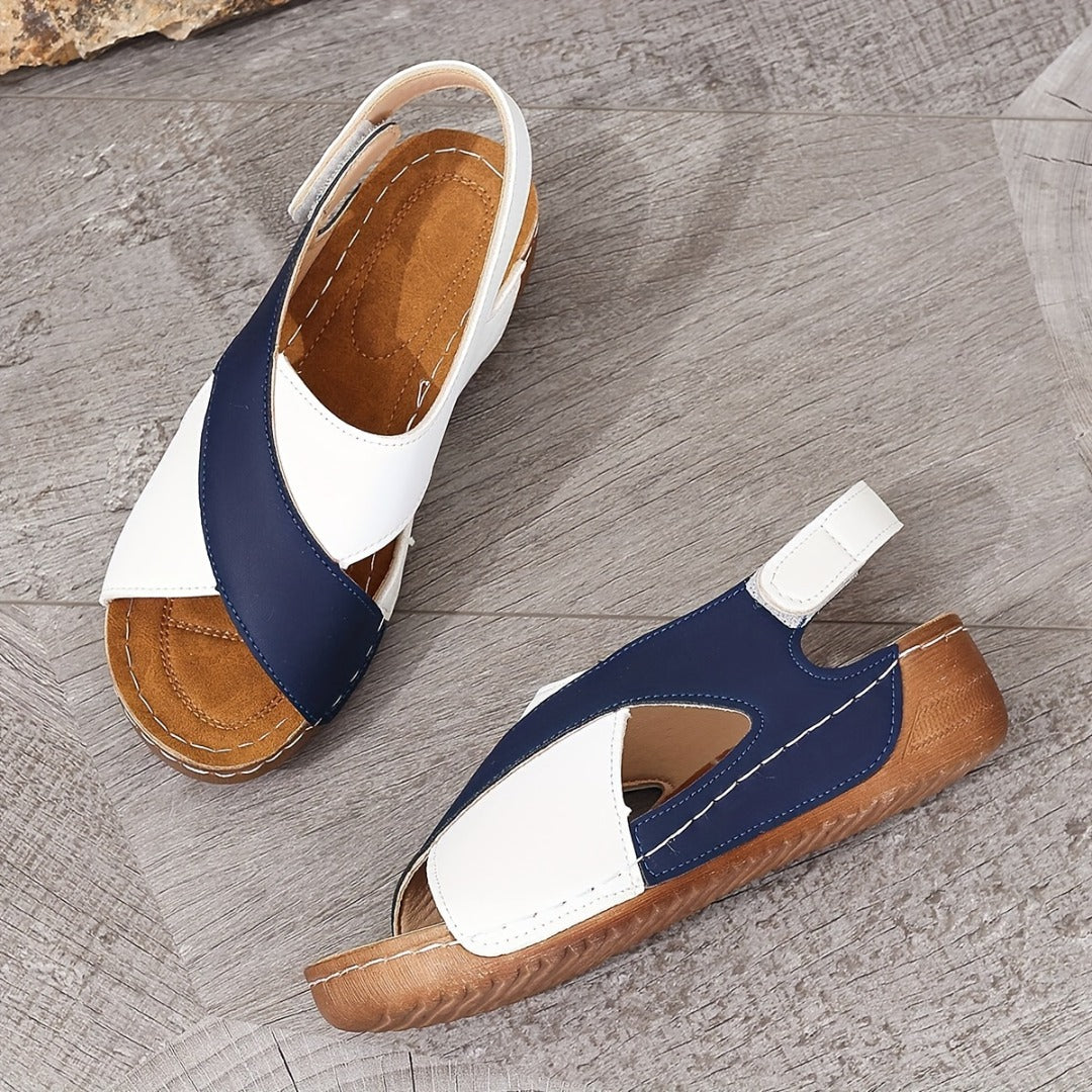Sandalias ortopédicas ultra cómodas con tacón inclinado para mujer