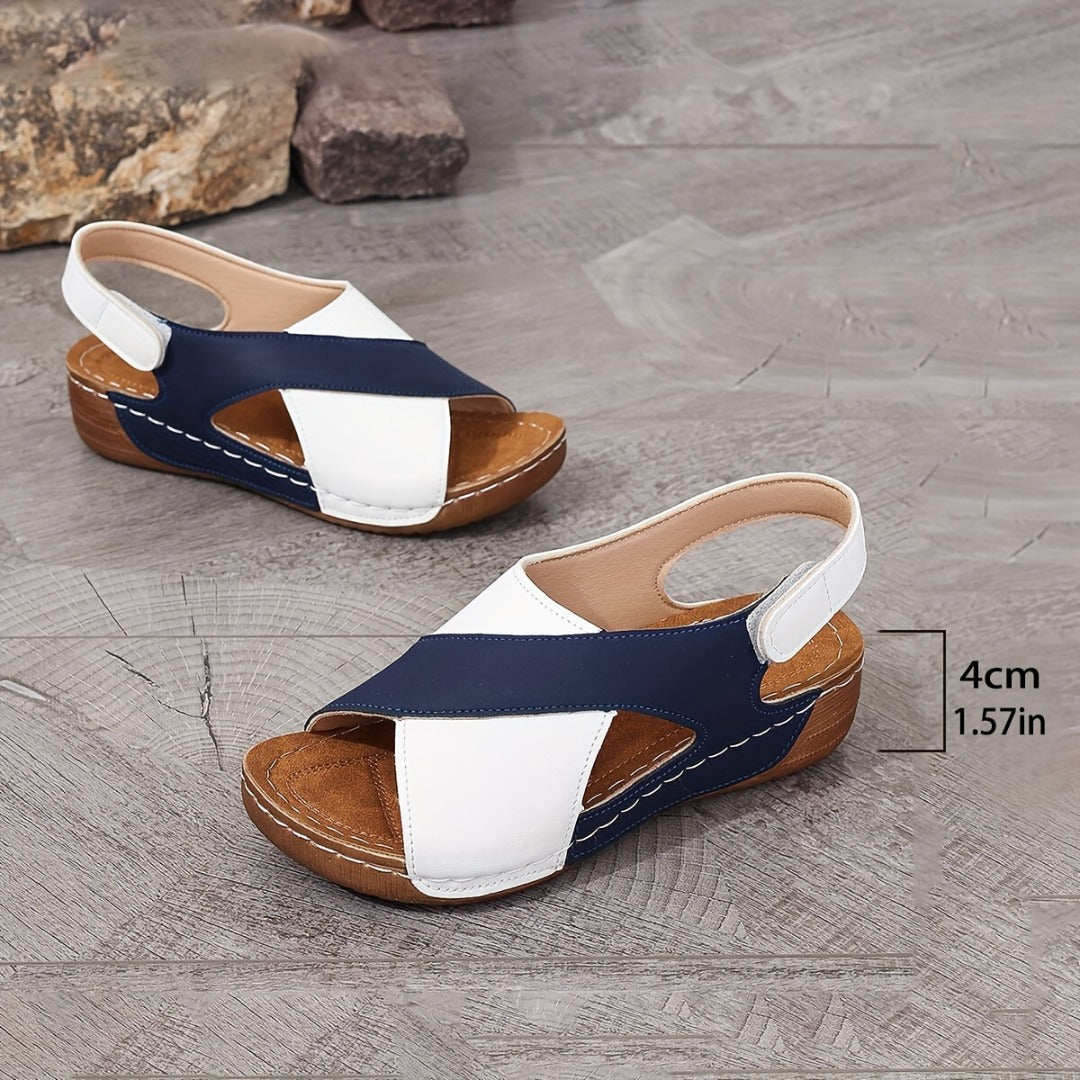 Sandalias ortopédicas ultra cómodas con tacón inclinado para mujer