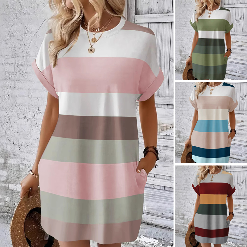 Vestido casual de mujer con estampado redondo
