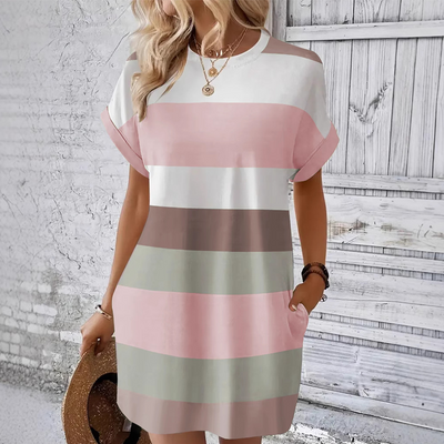 Vestido casual de mujer con estampado redondo
