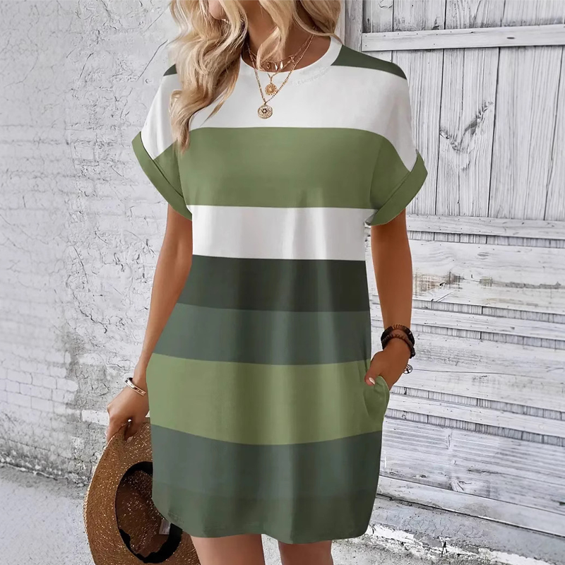 Vestido casual de mujer con estampado redondo
