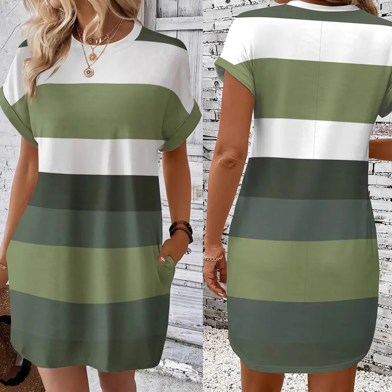 Vestido casual de mujer con estampado redondo