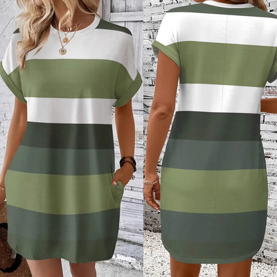 Vestido casual de mujer con estampado redondo