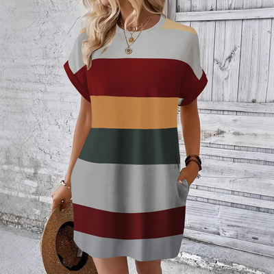 Vestido casual de mujer con estampado redondo