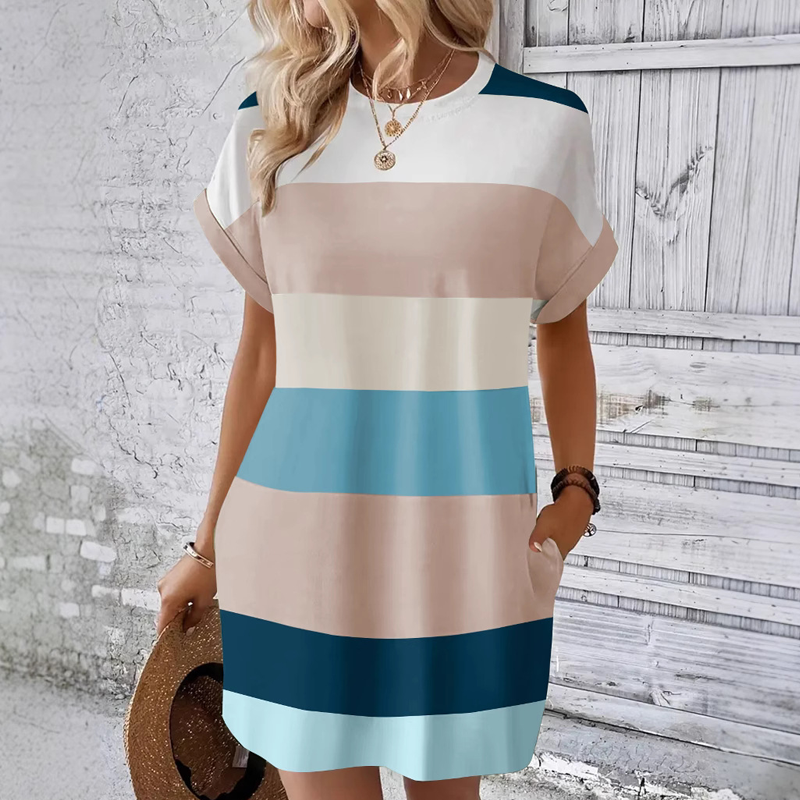 Vestido casual de mujer con estampado redondo