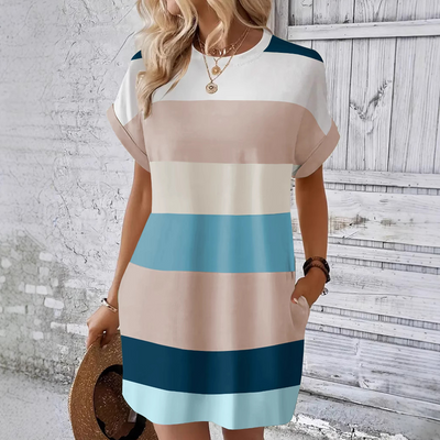 Vestido casual de mujer con estampado redondo