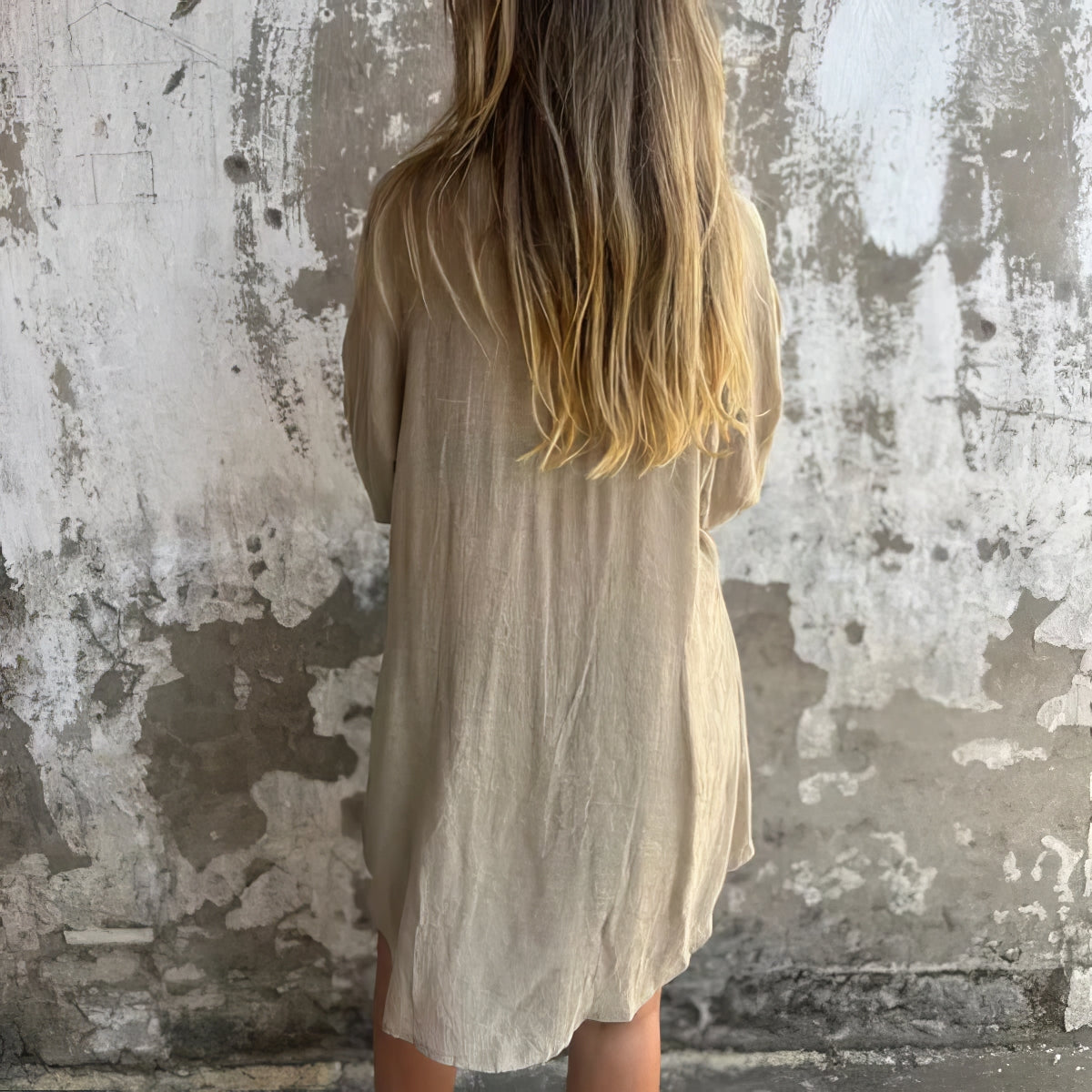 Conjunto casual de dos piezas con mangas largas y pantalones cortos para mujeres