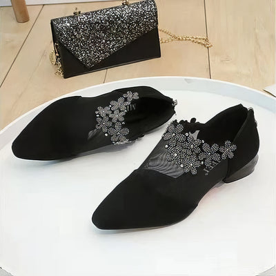 Sandalias de tacón hueco con pedrería