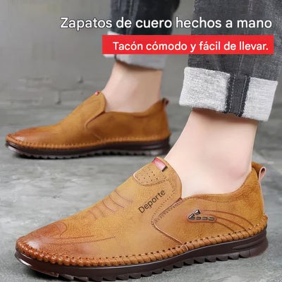 Zapatos de cuero antideslizantes y transpirables para hombres.
