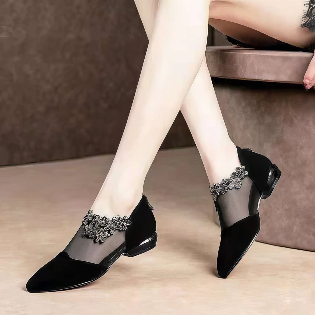 Sandalias de tacón hueco con pedrería